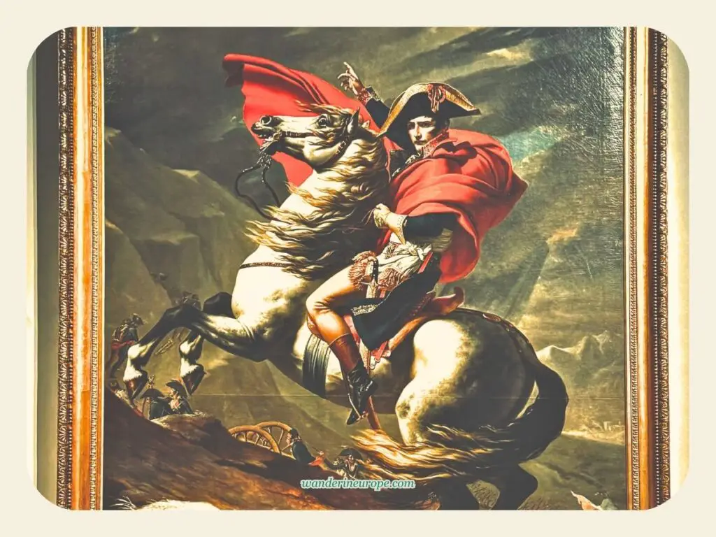 Napoleon Crossing the Alps, a notable artwork exhibits inside the Upper Belvedere Palace, Vienna, Austria
