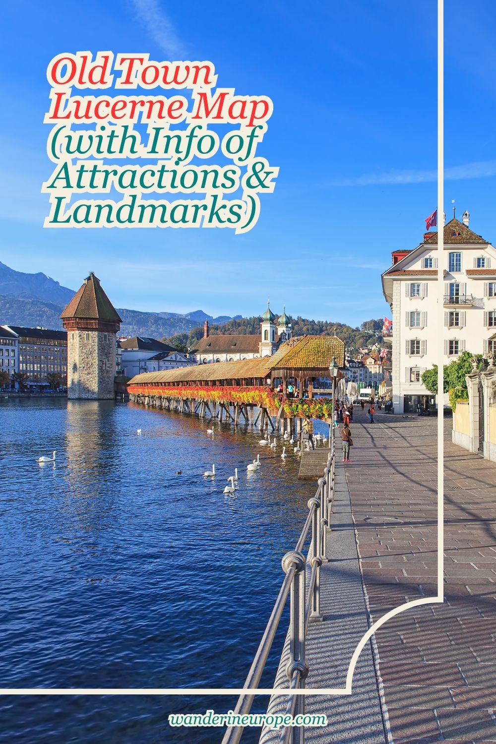 Old Town Lucerne Map (with Info of Attractions & Landmarks), Pinterest Pin