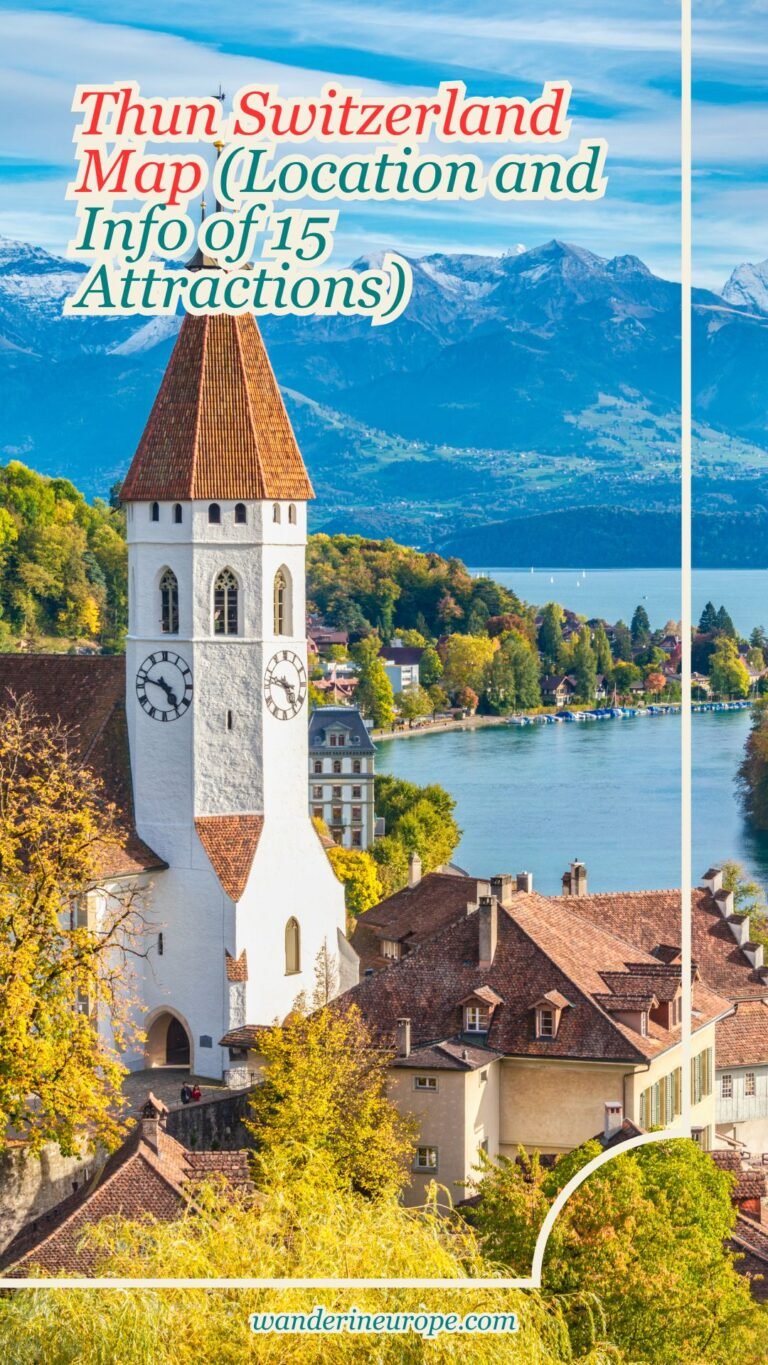 Thun Switzerland Map (Location and Info of 15 Attractions)