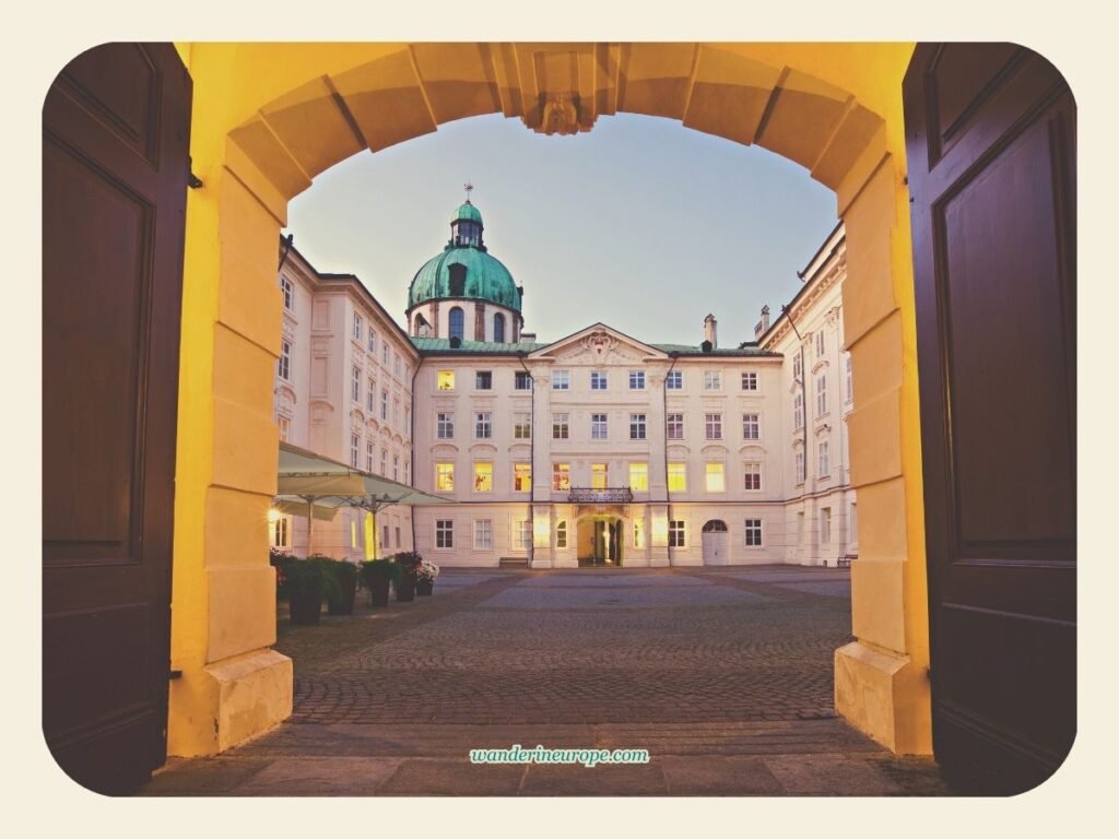 Visiting Innsbruck's Hofburg — What's Inside? 4 The courtyard of the Imperial Palace (Hofburg) in Innsbruck, Austria