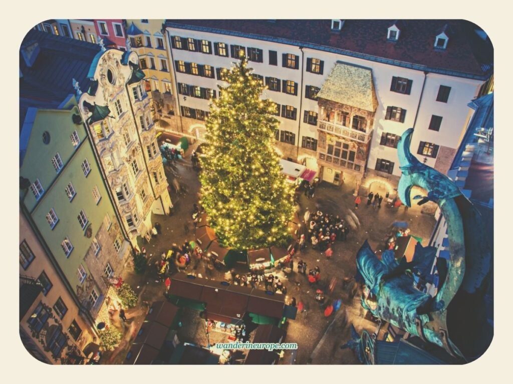 All You Need to Know Before Climbing Stadtturm in Innsbruck 21 Afternoon view of Herzog-Friedrich-Straße (with Golden Roof) from Stadtturm in Innsbruck, Austria