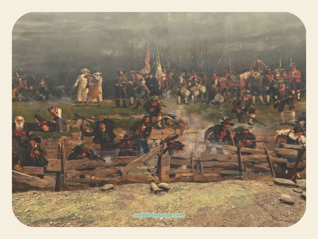 Tirol Panorama Museum: A Quick Look Inside This Masterpiece 13 Different characters in the 3rd battle of Bergisel as depicted by Tirol Panorama Museum, Innsbruck, Austria