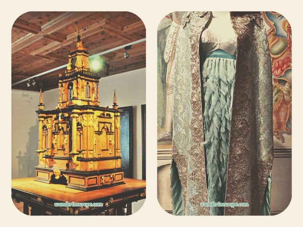 Eye-catching exhibits inside Ambras Castle, Innsbruck, Austria