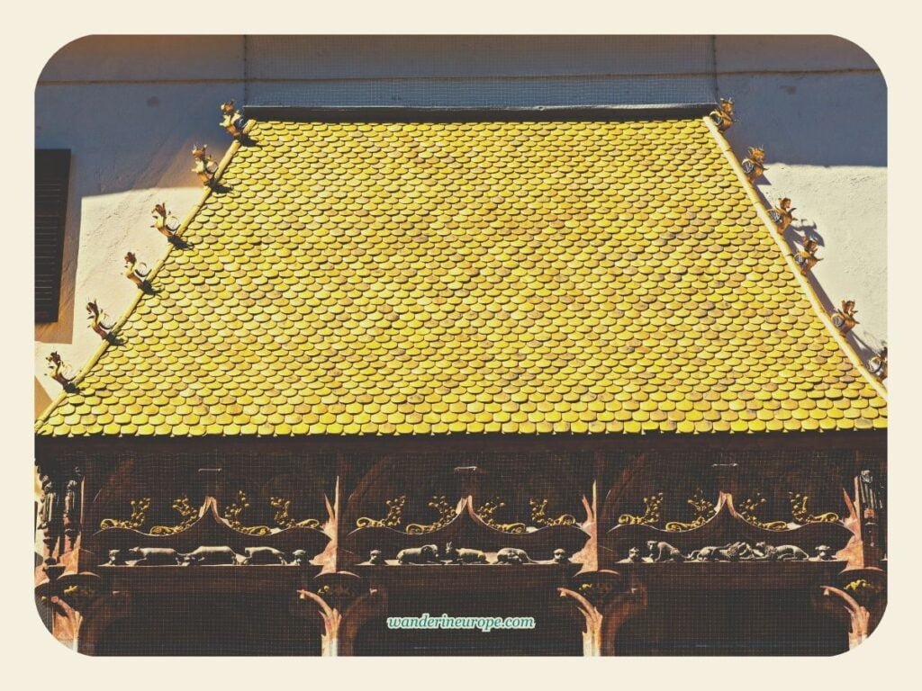 Visiting Innsbruck's Golden Roof (A Short Guide + Photos) 5 Golden 2,657 fire-gilded copper tiles of the Golden Roof, Old Town Innsbruck, Austria