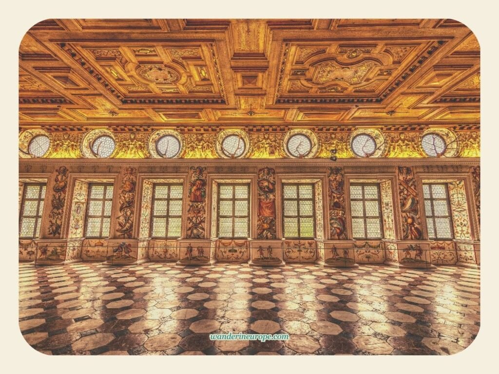 Mesmerizing view of the Spanish Hall in Ambras Castle, Innsbruck, Austria