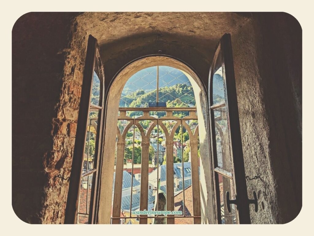 All You Need to Know Before Climbing Stadtturm in Innsbruck 16 The door to the observation deck of Stadtturm in Innsbruck, Austria