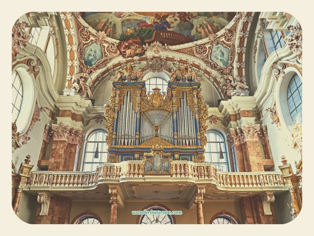 The giant ornate organ of Innsbruck Cathedral, Innsbruck, Austria