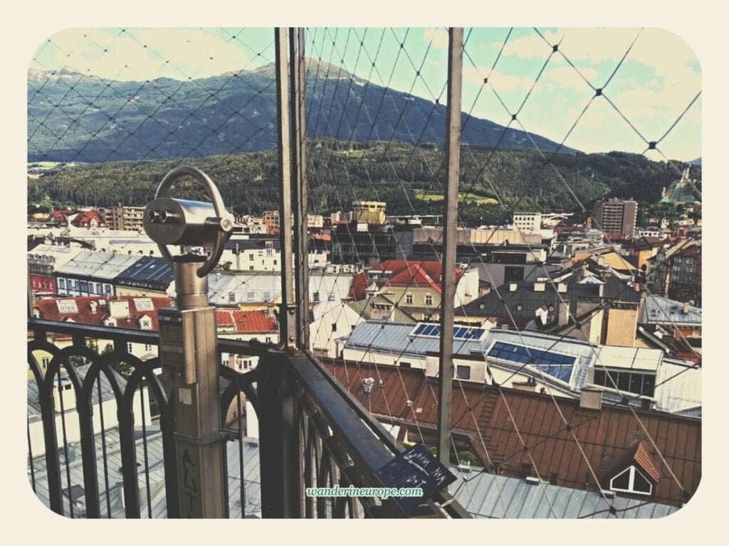 All You Need to Know Before Climbing Stadtturm in Innsbruck 17 The observation deck of Stadtturm in Innsbruck, Austria