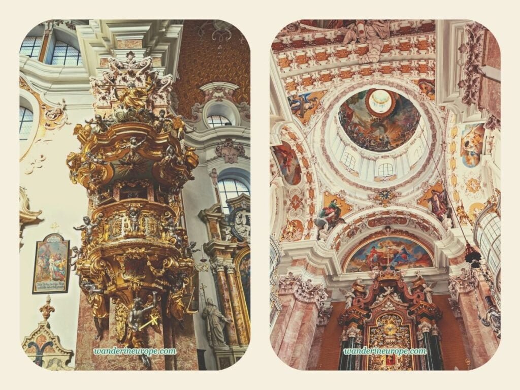 Innsbruck Cathedral and the 5 Beautiful Things Inside It 11 The ornate pulpit and the bright high dome of Innsbruck Cathedral, Innsbruck, Austria