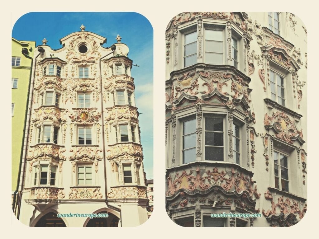 A Self Guided Tour to Old Town Innsbruck's Notable Landmarks 34 The stunning facade and elaboration of the Höbling Haus seen along Herzog-Friedrich-Straße, Old Town Innsbruck, Austria