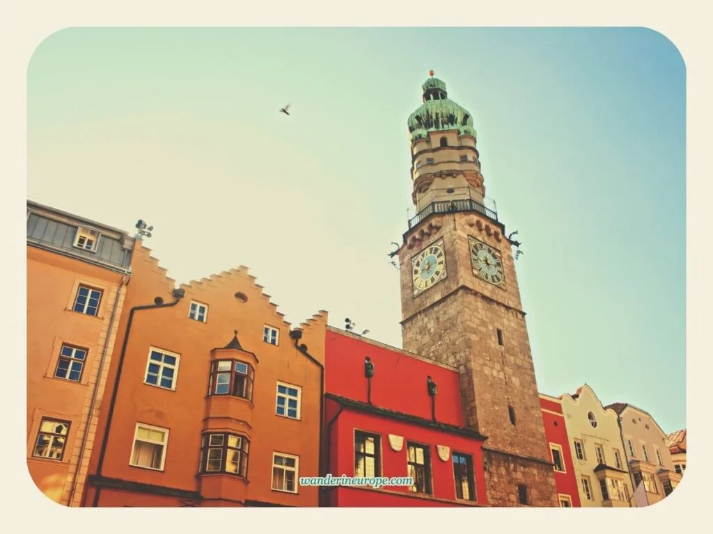 City Tower or Stadtturm, Destination 2 of the 2-day trip to Innsbruck, Austria