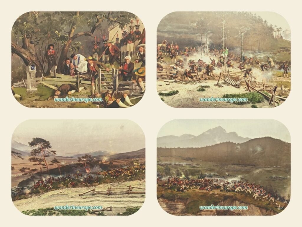 Spend 2 Days In Innsbruck, Austria (a Budget Itinerary) 62 Different scenes depicted by the Innsbruck Giant Panorama Painting to see on the 2nd day of 2-day trip to Innsbruck, Austria
