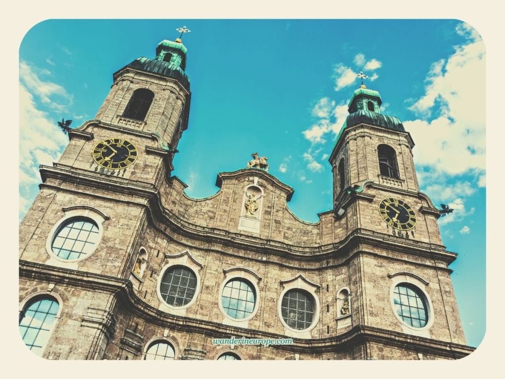 9 Beautiful Things That Makes Innsbruck a Beautiful City 29 Facade of Saint James Cathedral in Innsbruck, Austria