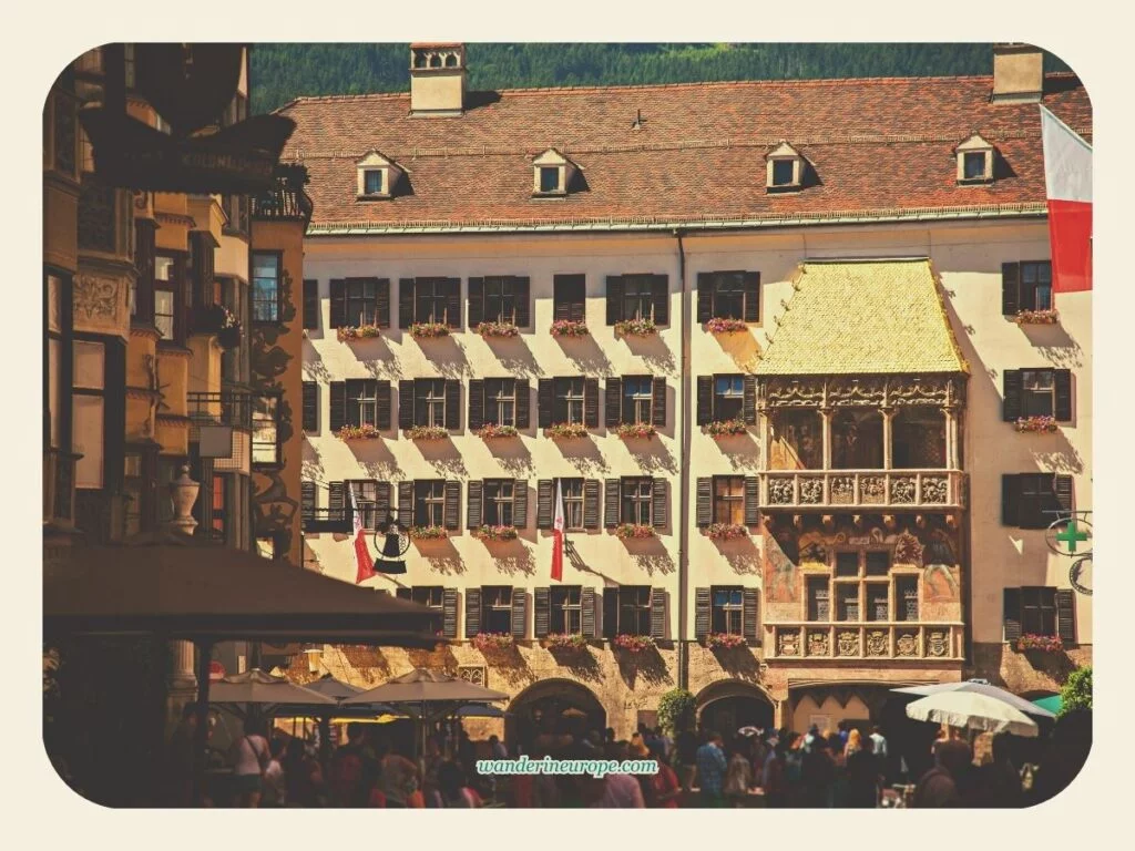 The Golden Roof seen from Herzog-Friedrich-Straße, day 1 of 2-day trip to Innsbruck, Austria
