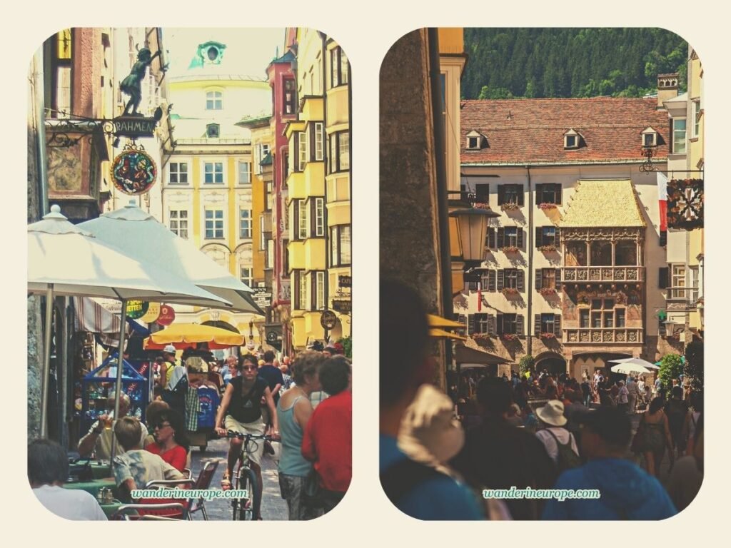 Spend 2 Days In Innsbruck, Austria (a Budget Itinerary) 32 The bustling streets of Old Town Innsbruck you can see during your 2-day trip to Innsbruck, Austria
