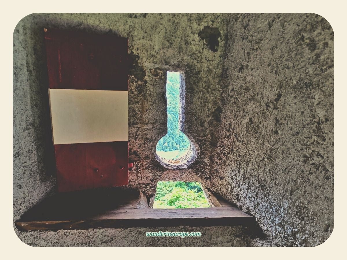 Visiting Hohenwerfen Fortress Guide, Expectations, and Tips 12 A special arrow slit in Hohenwerfen Fortress, Werfen, Salzburg, Austria