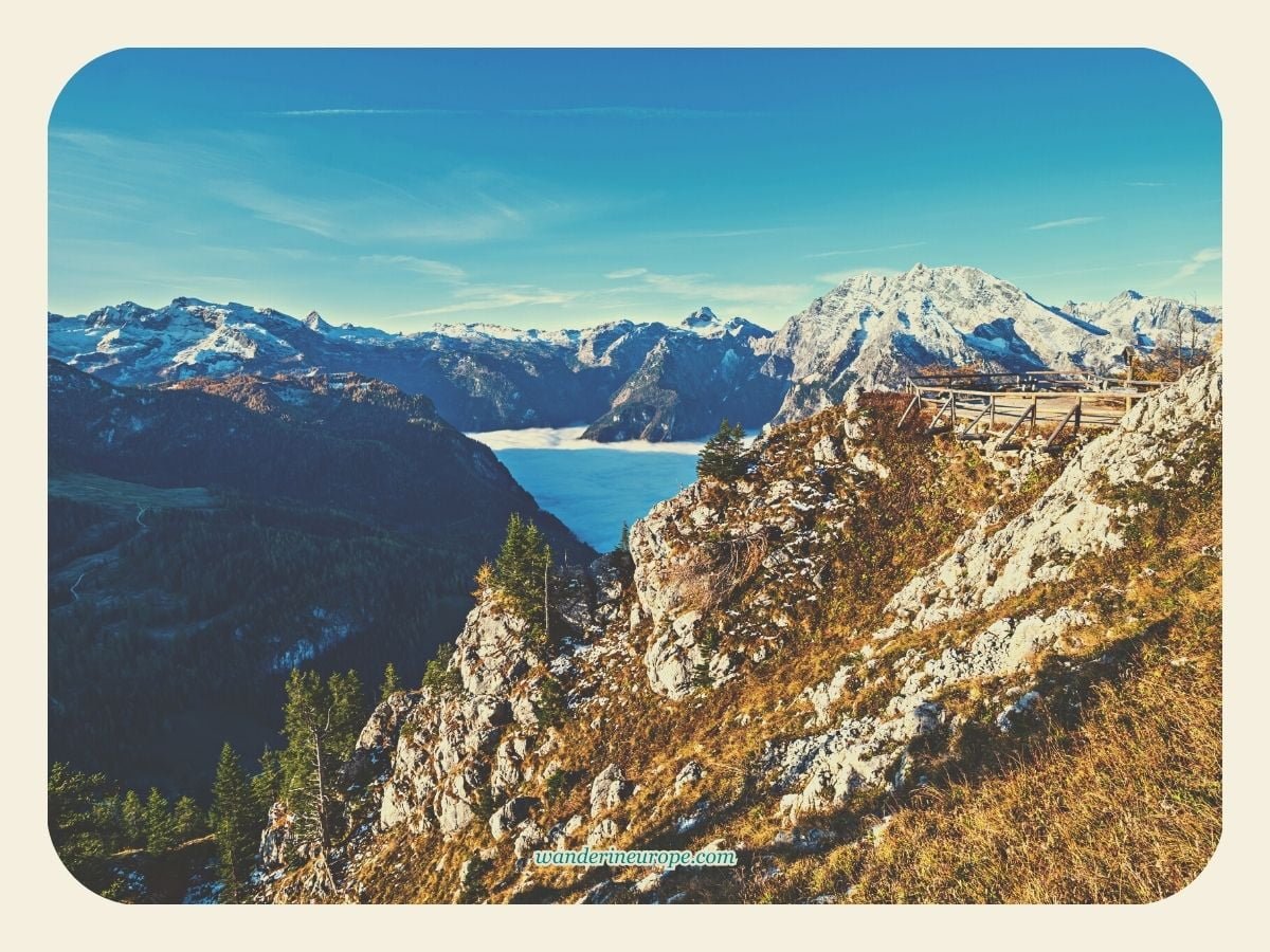 Berchtesgaden Day Trip From Salzburg Guide, Tips, and More 28 Another sea of clouds view over Konigssee from Jenner Mountain in Berchtesgaden, Bavaria, Germany, a day trip from Salzburg
