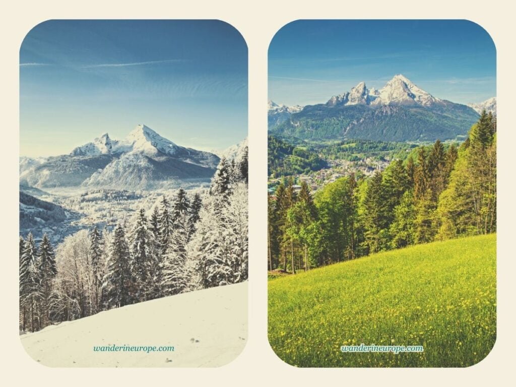 Berchtesgaden Day Trip From Salzburg Guide, Tips, and More 5 Berchtesgaden during the summer and winter, Bavaria, Germany, a day trip from Salzburg