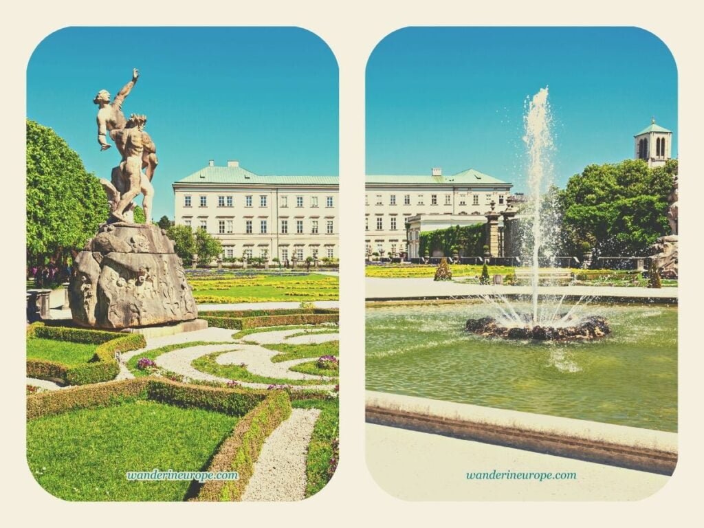 5 Beautiful Reasons to Visit Mirabell Palace & Gardens 5 Different scenes from the Grand Parterre of the Mirabell Gardens in Salzburg, Austria