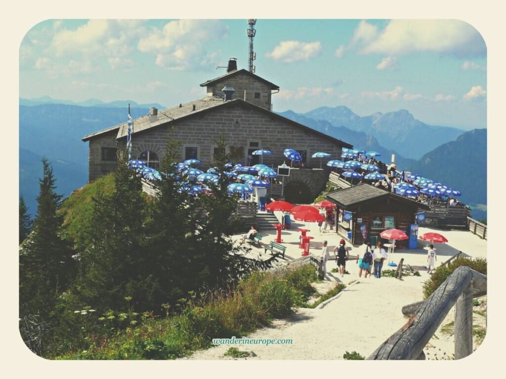 Eagle’s Nest restaurant with scenic mountains in the backdrop in Berchtesgaden, Bavaria, Germany, a day trip from Salzburg