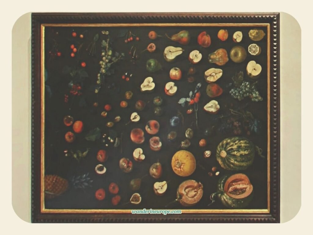 Everything You Need to Know About Visiting Hellbrunn Palace 72 Exotic fruits painting in the 17th century of Hellbrunn Palace, Salzburg, Austria