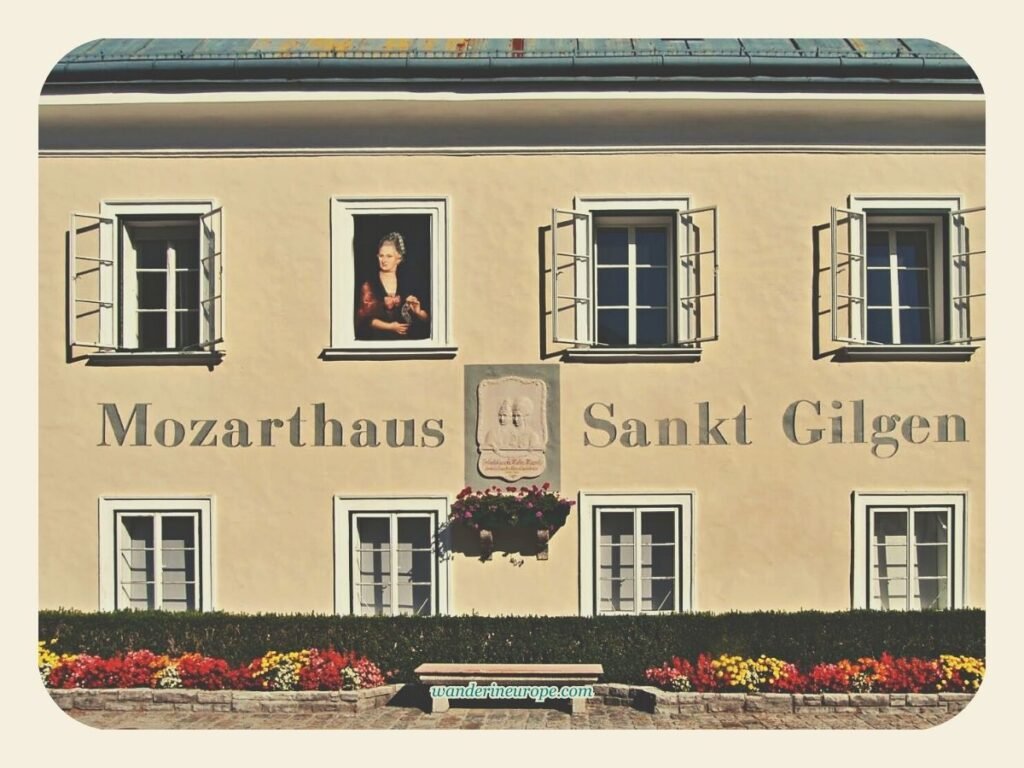 7 Attractions to See and Experience When Visiting St. Gilgen 23 Facade of the Mozarthaus in St. Gilgen, Salzburg, Austria