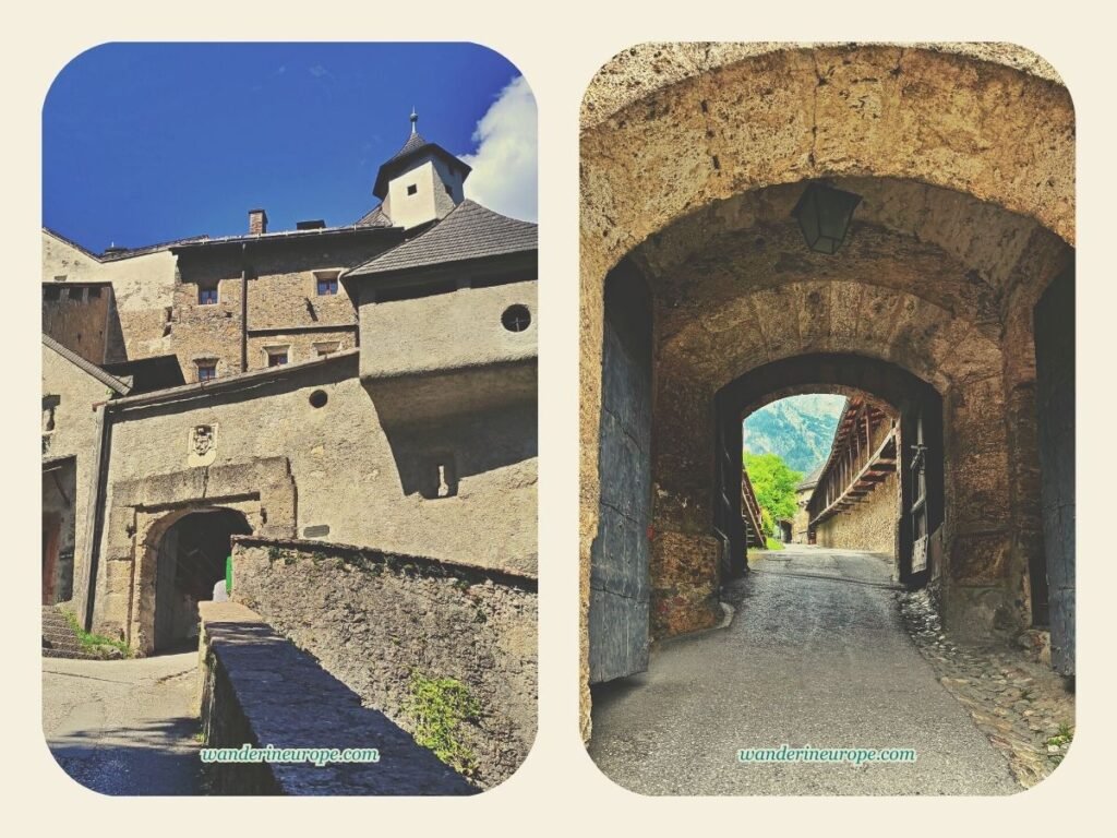 First gatehouse of Hohenwerfen Fortress, Werfen, Salzburg, Austria