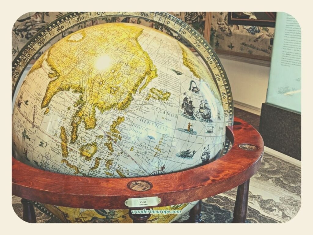Everything You Need to Know About Visiting Hellbrunn Palace 88 I see the Philippines! The globe in the middle of the Chinese Room of Hellbrunn Palace, Salzburg, Austria