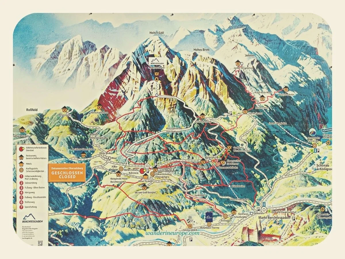 Map of Berchtesgaden, Bavaria, Germany