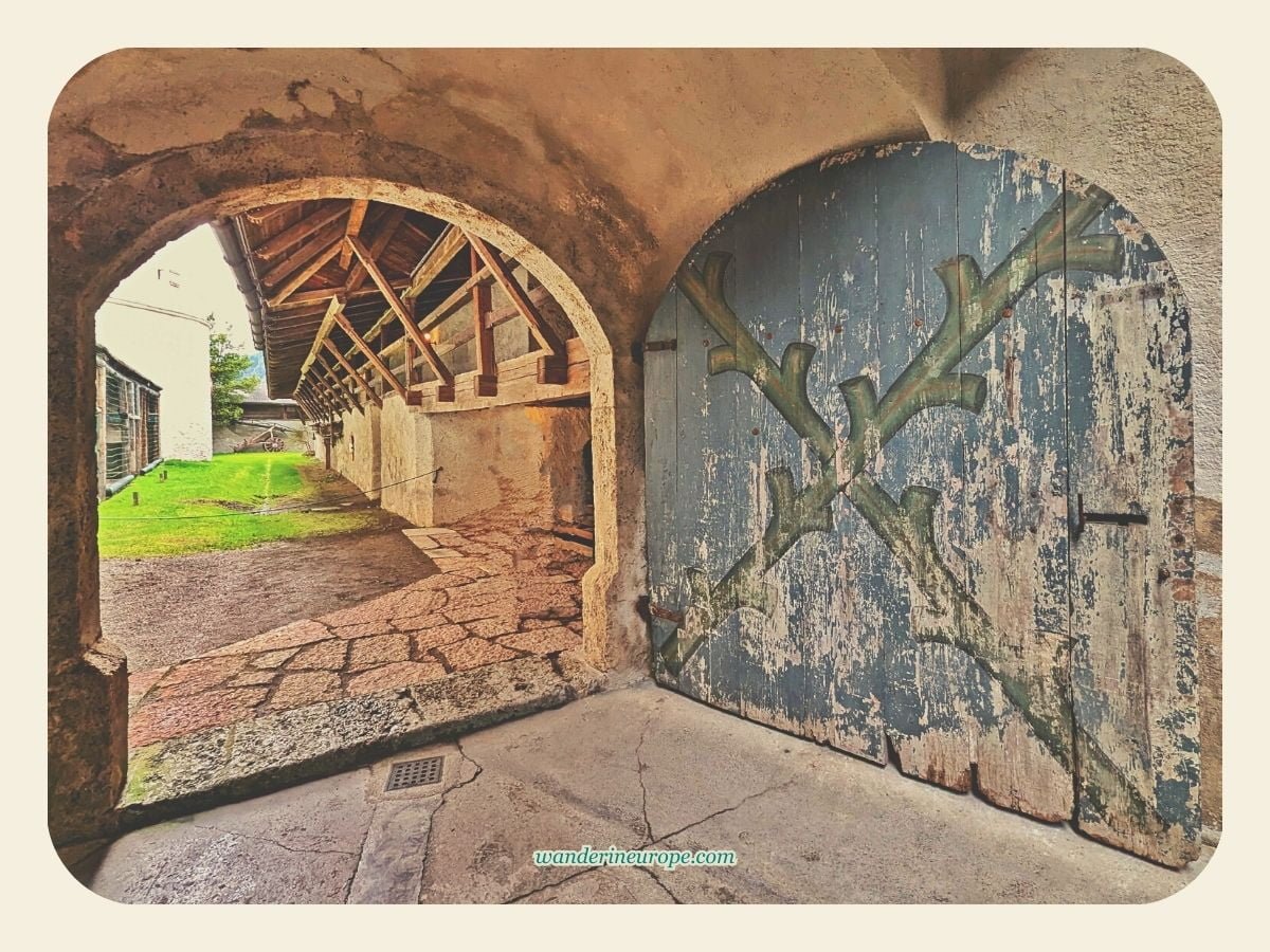 Salzburg 37 One of the beautiful rustic doors in Hohenwerfen Fortress, Werfen, Salzburg, Austria
