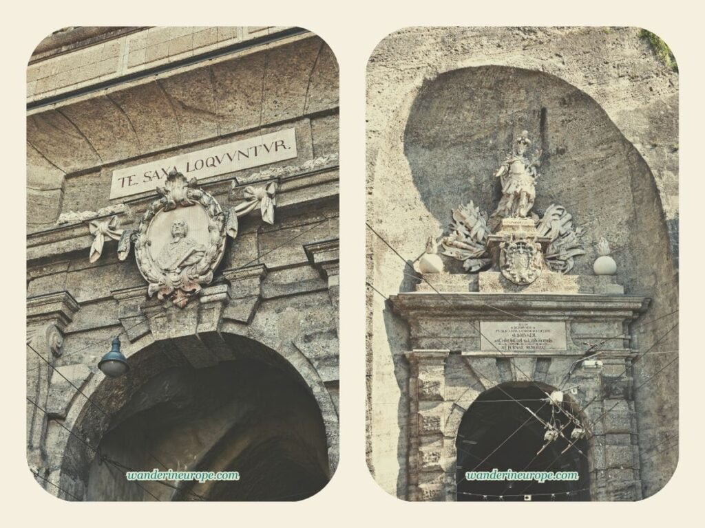 A Guide to Mönchsberg, Salzburg (Going There & Things to Do) 22 Statues and reliefs elaborating Sigmundstor, Mönchsberg, Salzburg, Austria