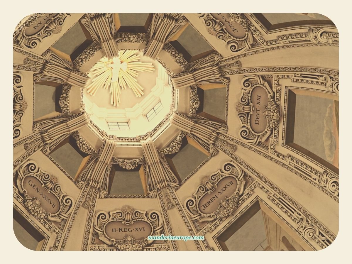 The Holy Spirit in the form of a dove at the top of Salzburg Cathedral's dome, Salzburg, Austria