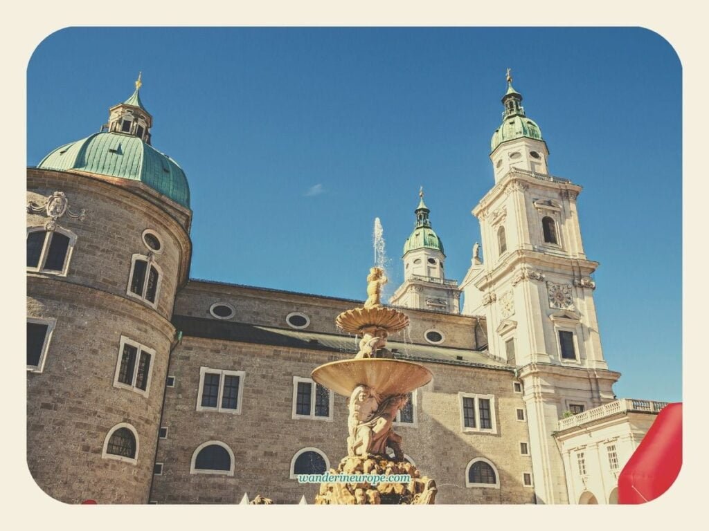 A Complete Guide to Salzburg Cathedral (Facts, Info & Tips) 6 View of Salzburg Cathedral from Residenzplatz, Old Town Salzburg, Austria