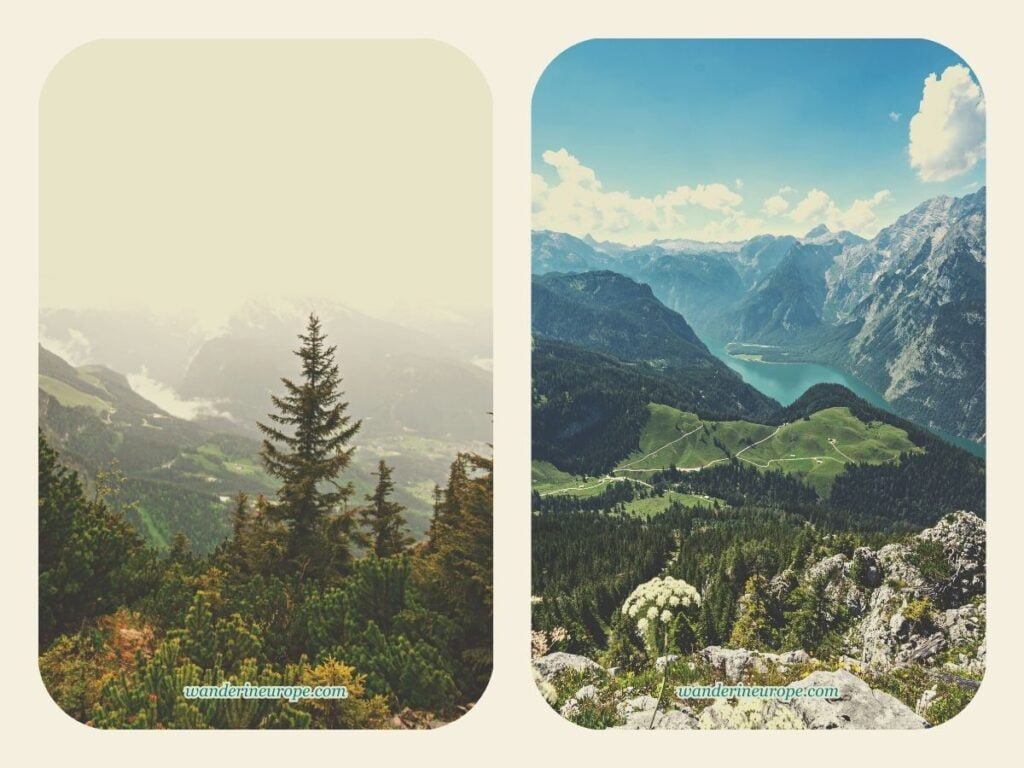 Berchtesgaden Day Trip From Salzburg Guide, Tips, and More 7 View with fog and view with cloud clearing in the Berchtesgaden National Park Mountains, Bavaria, Germany, a day trip from Salzburg