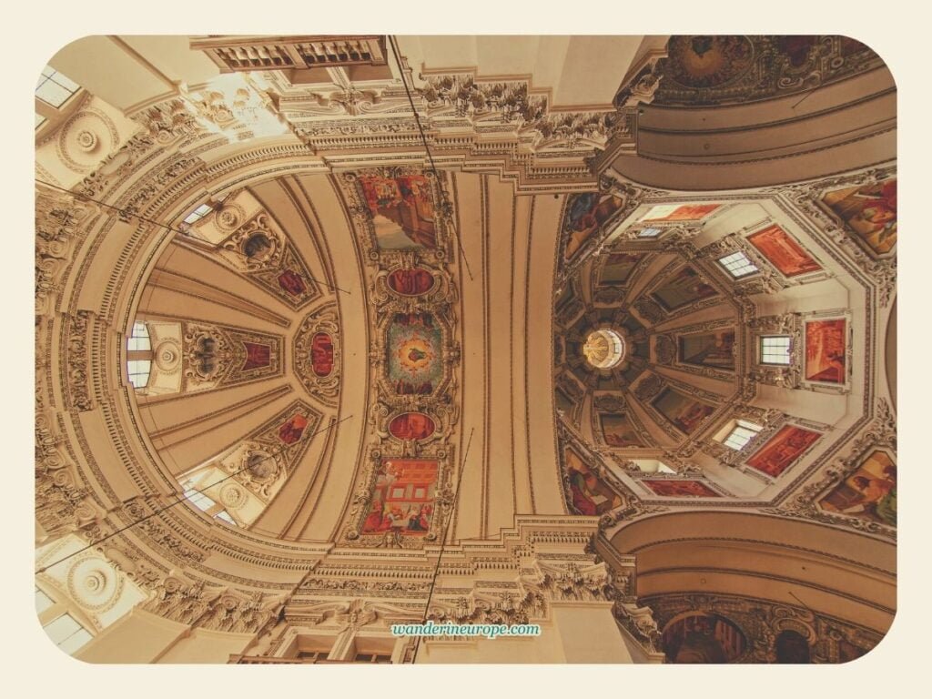 Seven Beautiful Things That I Discovered in Salzburg 27 Details above the transept and dome of Salzburg Cathedral, beautiful places in Salzburg, Austria