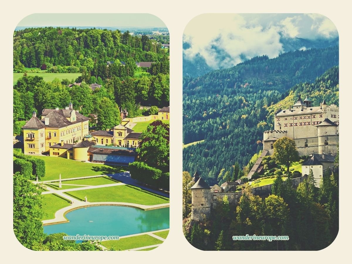 5 Nearest Easy Day Trips from Salzburg (Austria and Germany) 1 Hellbrunn Palace, Hohenwerfen Fortress, day trips from Salzburg, Austria
