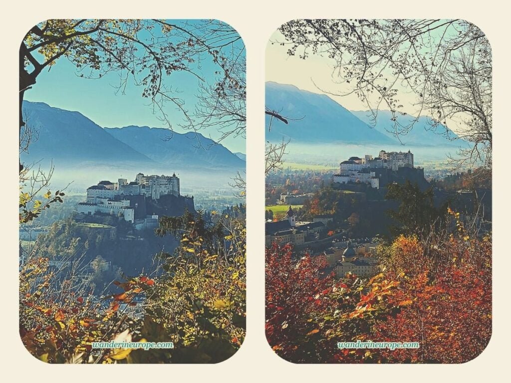 Visit Kapuzinerberg and See a Panoramic View of Salzburg 27 Misty day in Old Town Salzburg, zoomed in shot from Kapuzinerberg, Salzburg, Austria