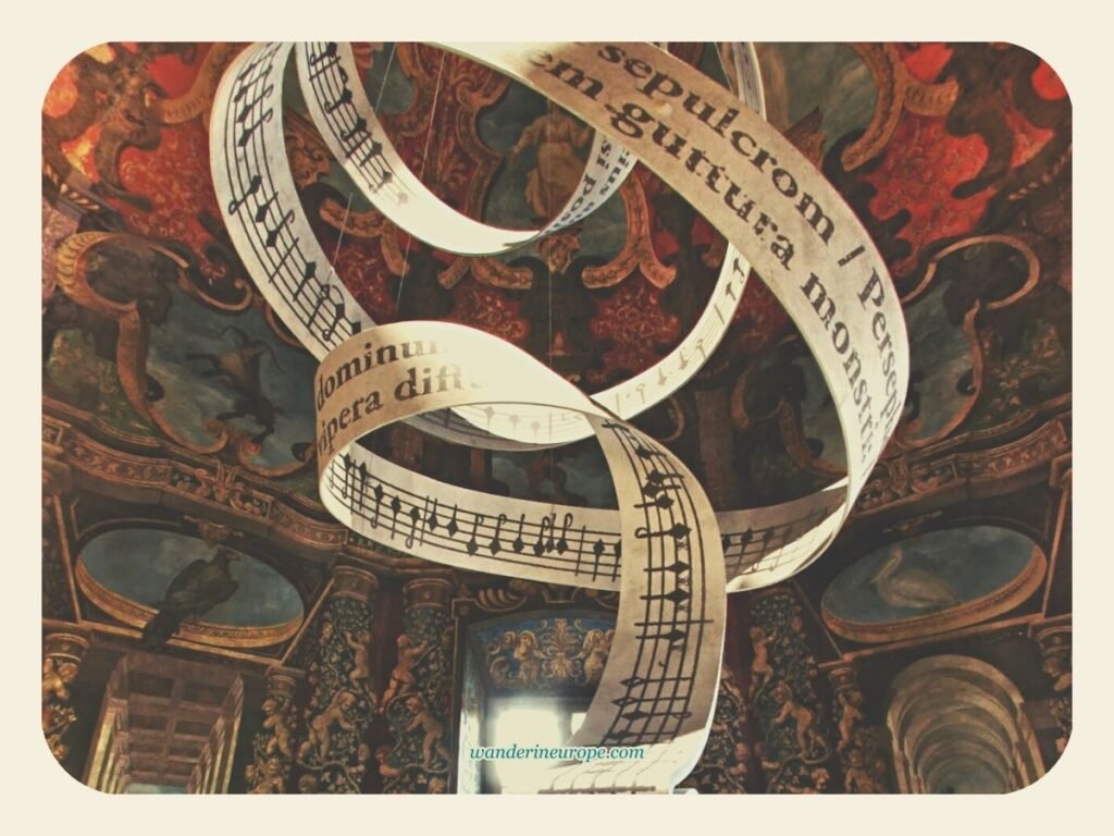 Everything You Need to Know About Visiting Hellbrunn Palace 84 The musical sheet artwork in the middle of the Octagon Room in Hellbrunn Palace, beautiful places in Salzburg, Austria