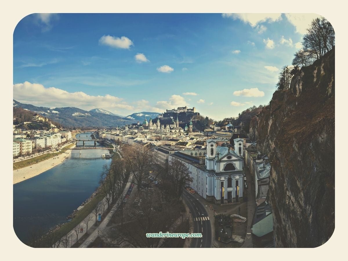 Salzburg 34 View from the Humboldt Terrace in Monchsberg, Salzburg, Austria
