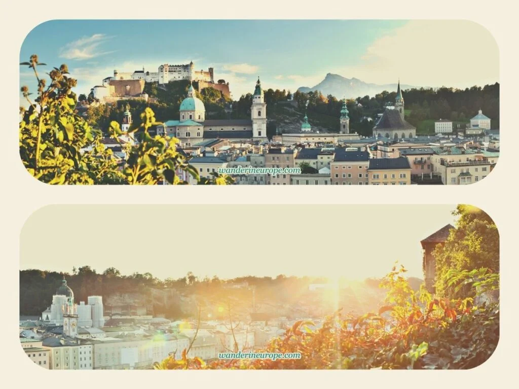 View of Old Town Salzburg from Basteiweg, Historic Center Salzburg, Austria