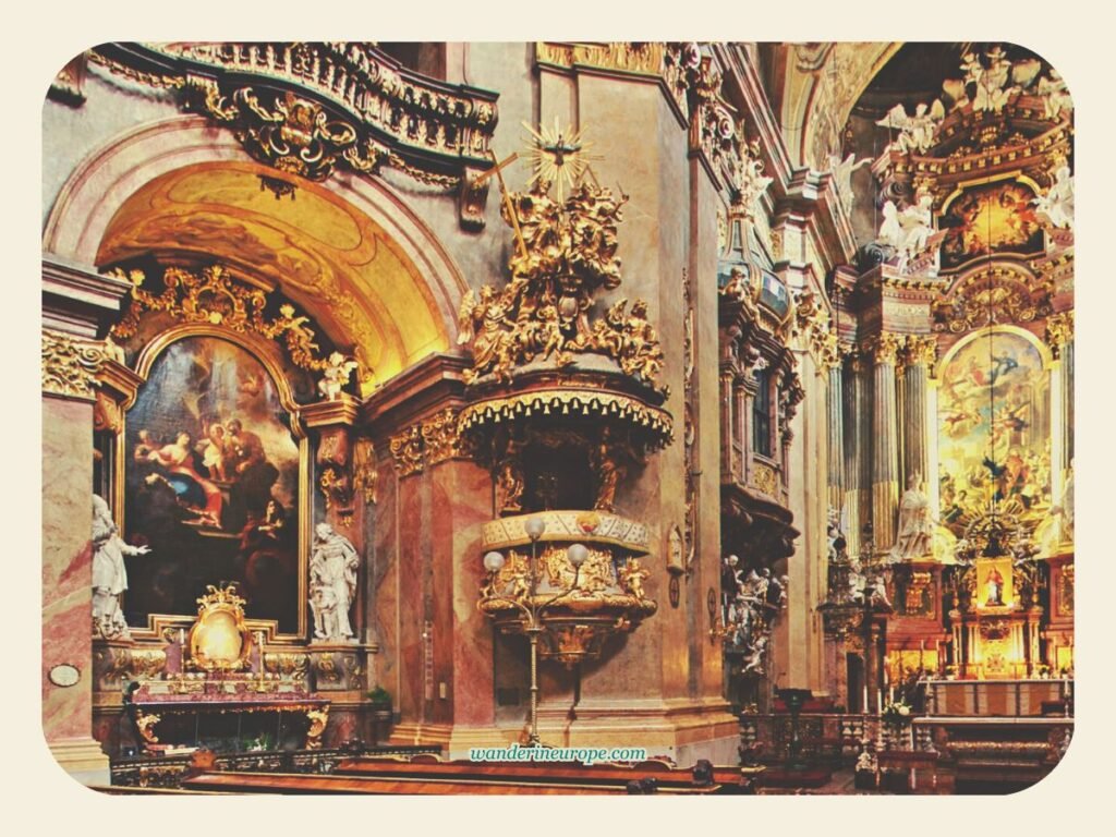Beautiful Things to See When Visiting Peterskirche in Vienna 48 Peterskirche’s chapel, pulpit, and high altar, Vienna, Austria