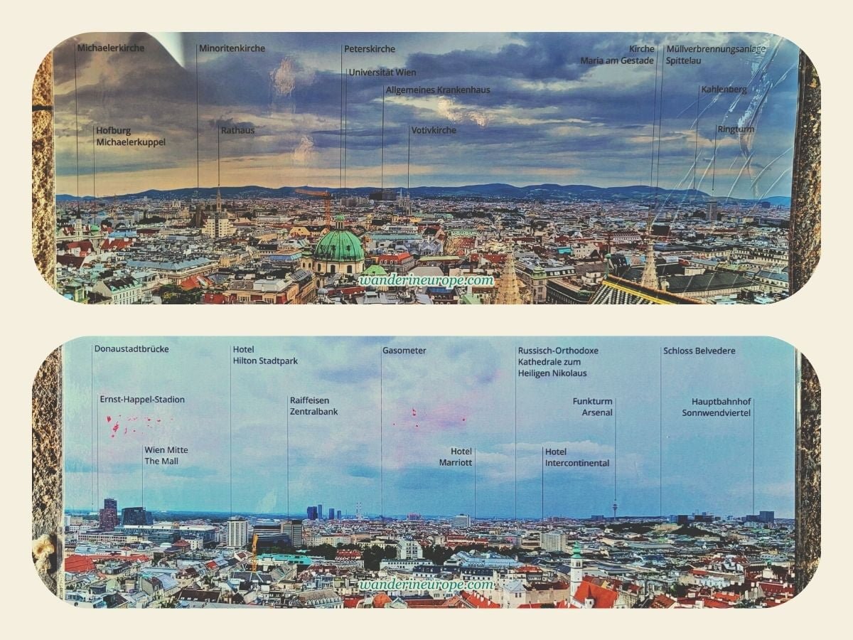 A Guide to Visiting Stephansdom, Vienna (What to Do & Tips) 60 Places that you can spot from the top of the south tower of Saint Stephen's Cathedral, Vienna, Austria