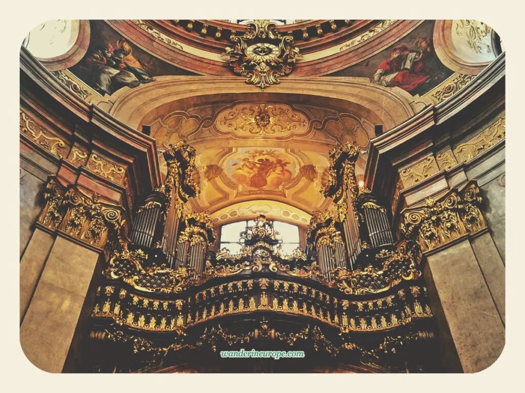 The organ gallery of Peterskirche, Vienna, Austria