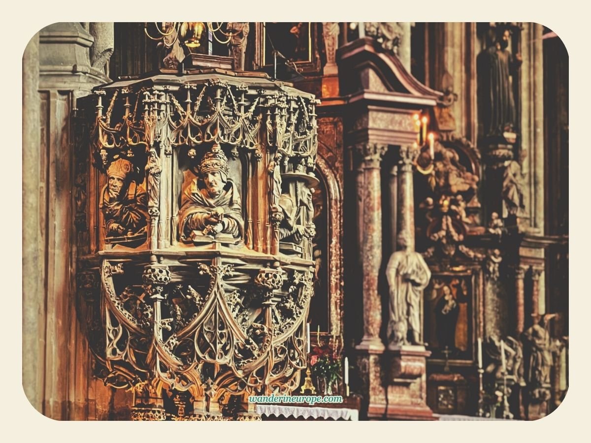 A Guide to Visiting Stephansdom, Vienna (What to Do & Tips) 7 The pulpit made me marvel for a few minutes, Saint Stephen’s Cathedral, Vienna, Austria