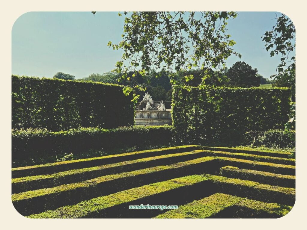 All You Need to Know Before Visiting Schonbrunn Palace 31 The view of Neptune Fountain from the Maze of Schönbrunn Palace, Vienna, Austria
