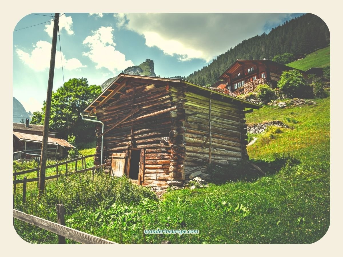 5 Things To Do In Gimmelwald (Beautiful Reasons To Visit) 7 A small barn giving a nostalgic feel in Gimmelwald, Switzerland