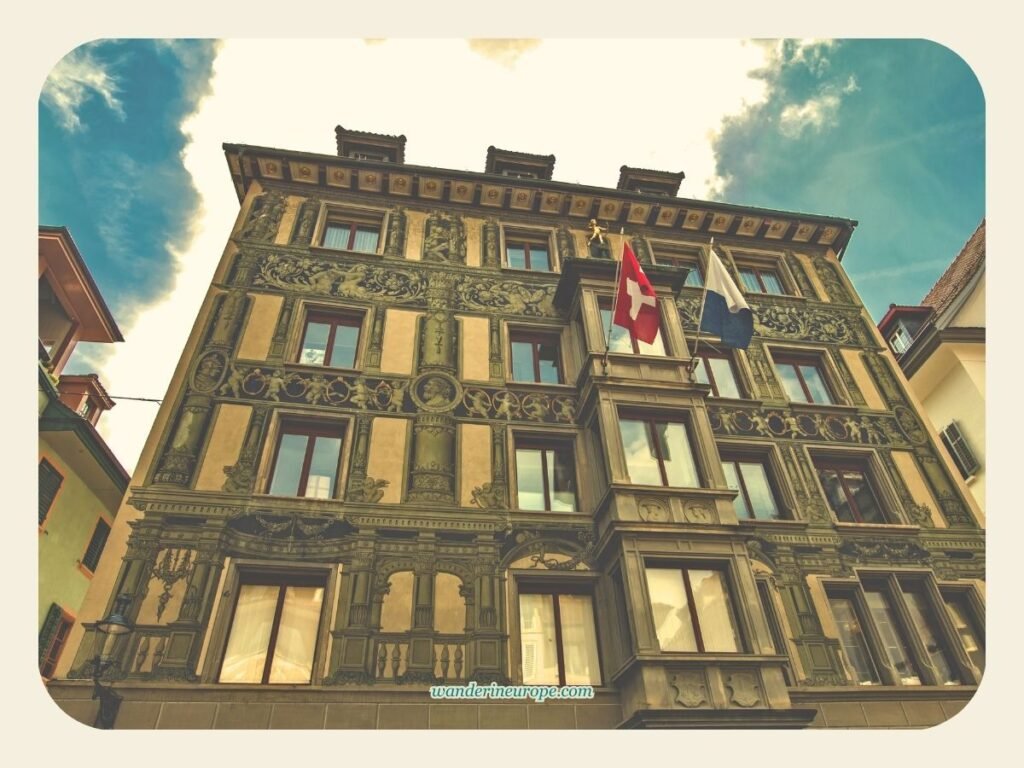 10 Notable Landmarks in Lucerne (Free to Visit Attractions) 37 Another beautiful house in Hirschenplatz in old town Lucerne, Switzerland