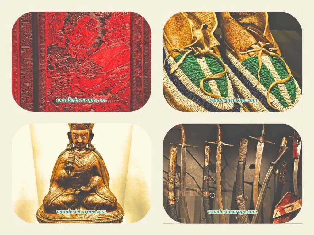 The Beautiful Sights and Experiences in Hofburg, Vienna 28 Artworks, shoes, statues, and weapons from other cultures inside Weltmuseum Wien, Hofburg, Vienna, Austria