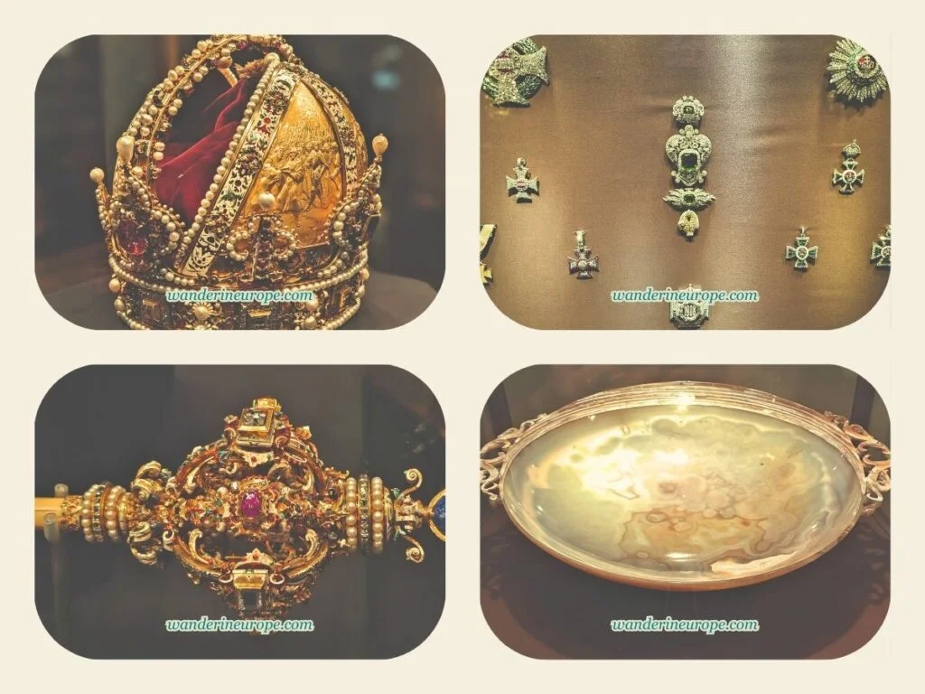 The Beautiful Sights and Experiences in Hofburg, Vienna 9 Austrian Imperial Crown, jewels from the Order of the Golden Fleece, Unicorn Horn Scepter, Agate Bowl (Allegedly Holy Grail) — Imperial Treasury in Hofburg, Vienna, Austria