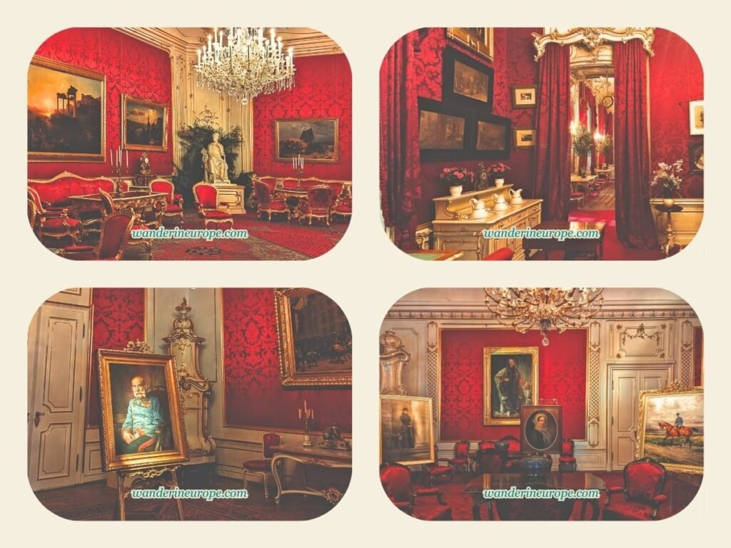 Beautiful interiors of the Imperial Apartments, Hofburg, Vienna, Austria